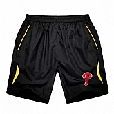 Men's Philadelphia Phillies Black Gold Stripe MLB Shorts,baseball caps,new era cap wholesale,wholesale hats